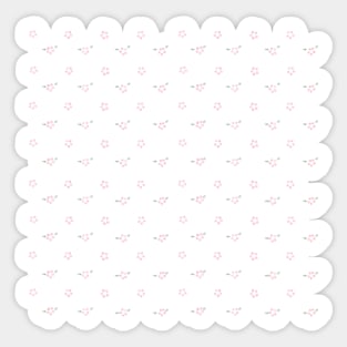 Cute Coquette pale pink flower repeating pattern Sticker